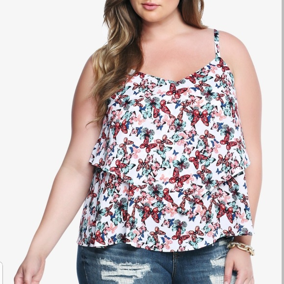 Torrid Tops - TORRID BUTTERFLY CAMI W/CRISSCROSS BACK, SIZE 12